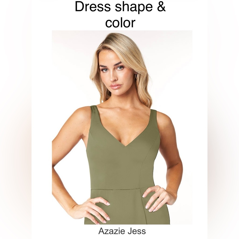 Azazie Stretch Satin Dress Jess in Pistachio